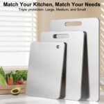 Titanium Cutting Board for Kitchen, Stainless Non Stick Chopping Board, Upgrade Double Sided Food-Grade Titanium Board for Kitchen for Meat Cheese Vegetable (Small) - Image 4