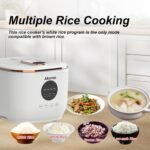 3L Healthy Low Carb Rice Cooker, Low Sugar Digital Steamer,Porridge,Soup,Quick Rice,White Rice,Stainless Steel Filter Basket，5 Cooking Functions,24H Timer & Auto Keep Warm - Image 7