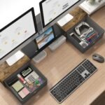 WESTREE Dual Monitor Stand Riser with Two Drawers, Extra Large Storage for 2 Monitors, Desktop Oraganizer Computer,Laptop,Screen,Printer,TV - Image 3