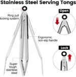 Chengu 12 Pack Stainless Steel Kitchen Tongs 7/9/12 Inches Food Serving Clip Kitchen Cooking Tongs High Heat Resistant Clips for Cooking Non Stick Locking Grill Salad (Black) - Image 4