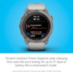 Garmin fēnix 7X Pro Sapphire Solar, Multisport GPS Smartwatch, Built-in Flashlight, Solar Charging Capability, Fog Gray/Ember Orange - Image 4