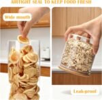 Airtight Glass Jars with Bamboo Lids, Glass Food Storage Containers Set - Set of 5 Kitchen Canisters for Sugar, Candy, Cookie, Rice and Spice Jars - Image 6