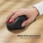 Nulea Wireless Ergonomic Trackball Mouse, Rechargeable, Bluetooth Rollerball Mouse, 44mm Index Finger Trackball, 5 Adjustable DPI, Compatible with PC, Laptop, Mac - Image 3