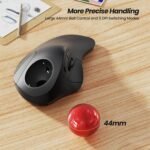 Nulea Wireless Ergonomic Trackball Mouse, Rechargeable, Bluetooth Rollerball Mouse, 44mm Index Finger Trackball, 5 Adjustable DPI, Compatible with PC, Laptop, Mac - Image 4