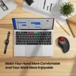 Nulea Wireless Ergonomic Trackball Mouse, Rechargeable, Bluetooth Rollerball Mouse, 44mm Index Finger Trackball, 5 Adjustable DPI, Compatible with PC, Laptop, Mac - Image 5