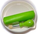 Premium Ceramic Garlic Grater Plate 3-Piece Set - White Modern Design and Style - For Garlic, Ginger, Chocolate, and more! - Comes with 6.5" Plate, Peeler, and Brush - Image 3