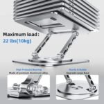 MCHOSE Laptop Stand with 360° Rotating Base, Foldable Adjustable Computer Holder, Ergonomic Design Compatible with MacBook Air Pro, Dell XPS, HP, Lenovo More 10-17" (A-Silver) - Image 4