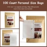 No Mess Cold Brew Coffee Filters - 100 Count Disposable Fine Mesh Brewing Bags for Concentrate/Iced Coffee Maker, French/Cold Press Kit, Hot Tea in Mason Jar or Pitcher, 4 x 6 Inches - Image 3