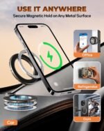 UBeesize Magsafe Phone Ring Stand, Portable Magnetic Phone Grip and Double Side Holder for Desk, Travel, Kitchen, Gym, Kickstand for iPhone 17/16/15/14/13/12 Series Case All Phones - Image 4
