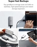 Lexar ES3 1TB External SSD, USB 3.2 Gen2 Portable SSD, PSSD Up to 1050MB/s Read, 1000MB/s Write, External Solid State Drive Compatible with iPhone 16/15 Series/Mac/PS5/XBOX/Laptop/PC, Silver - Image 4
