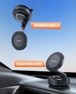 Suction Phone Mount for Car Dashboard/Windshield - 360°Adjustable Magnetic Phone Holder for Car, Foldable Car Phone Holder for iPhone 17/16/15/14/13/12 Series (Carbon Fiber & Aluminum Alloy) - Image 3