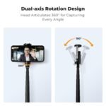 K&F CONCEPT 69" Selfie Stick, Pop Open & Quick Fold Phone Tripod, 360° Rotatable Selfie Stick with 9 Button Bluetooth Remote, Cell Phone Tripod for Travel, Live Streaming, Vloggers - Image 3
