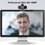 USB HD Webcam with Built-in Microphone and Rotatable Tripod, 1080P Video, Wide Angle Camera, Privacy Cover, for Desktop PC or Laptop Computer - 1（Black） - Image 4