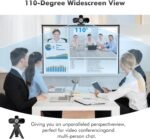 USB HD Webcam with Built-in Microphone and Rotatable Tripod, 1080P Video, Wide Angle Camera, Privacy Cover, for Desktop PC or Laptop Computer - 1（Black） - Image 5