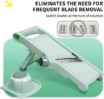 Adjustable Safe Mandoline Slicer for Kitchen, Stainless Steel Multifunction Vegetable & Fruit Cutter, Onion Potato Tomato Cabbage Apple Lemon Slicer Cutter, Multipurpose Veggie Slicer. - Image 4