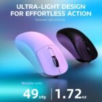 ATTACK SHARK X3 Lightweight Wireless Gaming Mouse with Tri-Mode 2.4G/USB-C Wired/Bluetooth,26K DPI, PAW3395 Optical Sensor,Kailh GM8.0 Switch,5 programmable Buttons for PC/Win/Mac(White) - Image 4