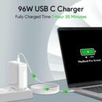 Mac Book Pro Charger - 96W USB C Charger Fast Charger for USB C Port MacBook pro & MacBook Air, ipad Pro, Samsung Galaxy and All Type C Device, 6.6 ft USBC Cable Included - Image 3