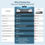 Vakumar Vacuum Sealer Machine, 80Kpa Food Vacuum Sealer Machine with Double Pump, Dry,/Moist, Pulse Mode, Handle Locked Design, LED Indicator Light & Cutter,12MM Widened Heating Strip - Image 5