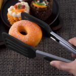 Cooking Tongs 9 inches and 12 inches Stainless Steel Kitchen Silicone Serving Tong Heat Resistant Meat Turner Spatula Tongs with Locking Handle Joint - Image 4
