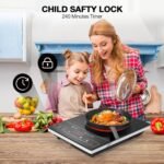 VBGK Single Burner Electric Cooktop,1800W Electric Stove Top Portable Cooktop LED Touch Control,8 Power Levels, Kids Lock - Image 7