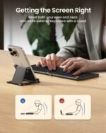 ProtoArc Foldable Compact Keyboard, XK04 Portable Bluetooth Keyboard with PU Leather Cover, Pocket-Sized Wireless Travel Keyboards for iPad, iPhone, Smartphone, Tablet and Laptop - Black - Image 4