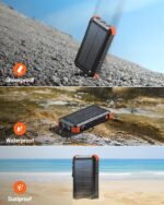 Power-Bank-Solar-Charger 45800mAh Fast Charging with 3 Built-in Cables LED Flashlight Portable External Battery Pack Compatible with All Smartphone, Tablet, Drone, Camera, etc. - Image 5
