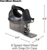 Hamilton Beach Power Deluxe 6-Speed Electric Hand Mixer with Snap-On Storage Case, QuickBurst, Beaters, Whisk, Powerful 250 Watt Motor, Bowl Rest, Black (62692) - Image 5