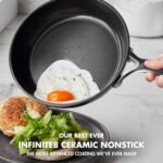 GreenPan 9.5” & 11” Ceramic Nonstick Frying Pan Skillet Set, PFAS-Free, Hard Anodized Cookware, Induction Compatible & All Cooktops, Dishwasher & Oven Safe, GP5 Stay-Flat Surface, Black - Image 4