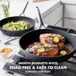 GreenPan 9.5” & 11” Ceramic Nonstick Frying Pan Skillet Set, PFAS-Free, Hard Anodized Cookware, Induction Compatible & All Cooktops, Dishwasher & Oven Safe, GP5 Stay-Flat Surface, Black - Image 10