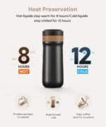 Portable French Press Coffee Maker Travel French Coffee Maker Stainless Steel Coffee Mug 12 oz Double Mesh Filter Great for Camping and Traveling - Image 5