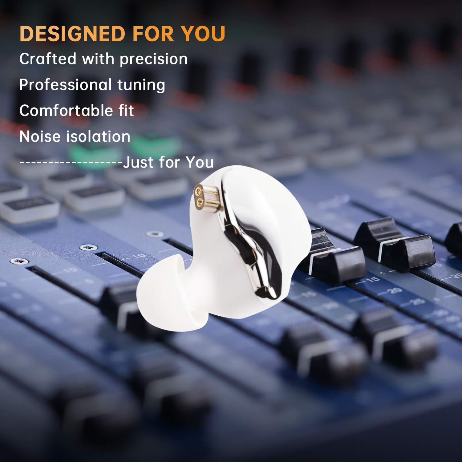 Dual-Magnet Wired Headphones High Resolution High Volume, HiFi Music and Gaming Earbuds, Detachable USB Type C Cord Earphones with Ear Hook, Noise Isolation in Ear Buds, with Mic, White - Image 6