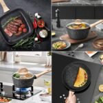 VOTTGO 19 Pcs Pots and Pans Set Non Stick, Black Granite Induction Cookware Set, Non Toxic Healthy RV Kitchen Cooking Set with Silicone Tools and Pot Protectors, PFOA PFOS PFAS Free - Image 6