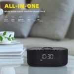 Sound Machine Alarm Clock for Bedrooms: Bluetooth 10W Stereo Sound Speaker with Wireless Charging - White Noise Machine for Sleeping with 21 Soothing Sounds - Black - Image 3