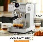 COWSAR Espresso Machine, 20 Bar Espresso Maker with Milk Frother Steam Wand, LED Display, Stainless Steel, Home Barista Machine for Latte & Cappuccino - Image 3