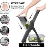 Safe Mandoline Slicer for Kitchen, 6 in 1 Vegetable Chopper, French Fry Cutter For Potatoes, Potato Slicer,Food Chopper,Adjustable Thickness 0.1-8 mm, With Peeler/Cleaning Brush (Gray) - Image 4