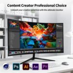 ZZA 32 Inch 4K 1500R Computer Monitor, UHD (3840 x 2160) 60Hz Ultra-Clear Screen, 100% sRGB,Eye Care Screen with HDMI, DisplayPort for Home and Office, VESA(100x100mm) - Image 4