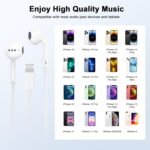 2 Pack Wired Headphones for iPhone Earbuds Built-in Microphone & Volume Control Nosie Reduction Headsets Compatible with iPhone 14/13/12/11/XR/XS/X/8/7/SE/Pro/Pro Max/Support All iOS System - Image 6