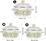 3pcs Set Enamel Pot Broth Pot Enamel Stock Small Sauce Pan Small Cooking Stew Pan Soup Casserole Stovetop Casserole Cooking 、 Binaural Kitchen Utensils - Image 3