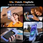 TAURI for iPhone 16 Plus Case, Compatible with MagSafe, with Screen Protectors, Not-Yellowing Military-Grade Protection, Slim Magnetic Phone Case for 16 Plus 6.7", Clear - Image 5
