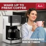 Melitta Aroma Tocco Glass 10-Cup Drip Coffee Maker, Automatic and Programmable, 96oz Capacity with 5-Pack Coffee Filters | Black - Image 3