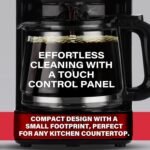 Melitta Aroma Tocco Glass 10-Cup Drip Coffee Maker, Automatic and Programmable, 96oz Capacity with 5-Pack Coffee Filters | Black - Image 4