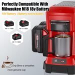 Taingwei Cordless Coffee Maker for Milwaukee M18 18V Battery, Portable Drip Coffee Maker with Electric Coffee Grinder for RV, Camping, Travel, Car, Hiking (Battery Not Included) - Image 3