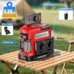 Taingwei Cordless Coffee Maker for Milwaukee M18 18V Battery, Portable Drip Coffee Maker with Electric Coffee Grinder for RV, Camping, Travel, Car, Hiking (Battery Not Included) - Image 4