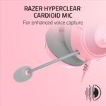 Razer Kraken Kitty V2 USB Wired RGB Headset: Chroma Kitty Ears - Stream Reactive Lighting - HyperClear Cardioid Mic - Triforce 40 mm Drivers - 7.1 Surround Sound - Quartz Pink (Renewed) - Image 5