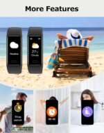 Fitness Tracker, Fitness Watches for Women Men Pedometer Watch with 24/7 Heart Rate Monitor Sleep Tracker Step/Calorie Counter Stopwatch IP68 Waterproof Activity Trackers (Dark Black) - Image 5