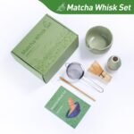 Matcha Whisk Set,5 Pcs Matcha Kit includes 18OZ Ceramic Bowl with Spout,Bamboo Whisk,Holder,Bamboo Scoop, Stainless Sifter for Matcha Lovers or Beginners - Image 3