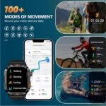 QTLLBT Smartwatch LED Flashlight Barometer Altimeter Compass 2.01HD Fitness Tracker Pedometer Multiple Watch Faces 100+ Sports Modes Sleep Heart Rate for Android iOS Men's Watch (Blue) - Image 4