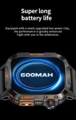 QTLLBT Smartwatch LED Flashlight Barometer Altimeter Compass 2.01HD Fitness Tracker Pedometer Multiple Watch Faces 100+ Sports Modes Sleep Heart Rate for Android iOS Men's Watch (Blue) - Image 5