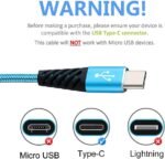 Bynccea Type C Charger Cable 10FT 4-Pack Fast Charging Cord USB A to USB C Cell Phone Charger Nylon Braided Compatible with Samsung Galaxy S10 S9 S8 Note 10 9 Pixel LG V30 - Image 3