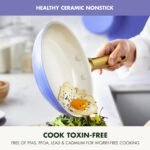 GreenPan Hard Anodized Healthy Ceramic Nonstick 10 Piece Cookware Pots and Pans Set, Gold Handle, PFAS-Free, Dishwasher Safe, Oven Safe, Periwinkle - Image 3